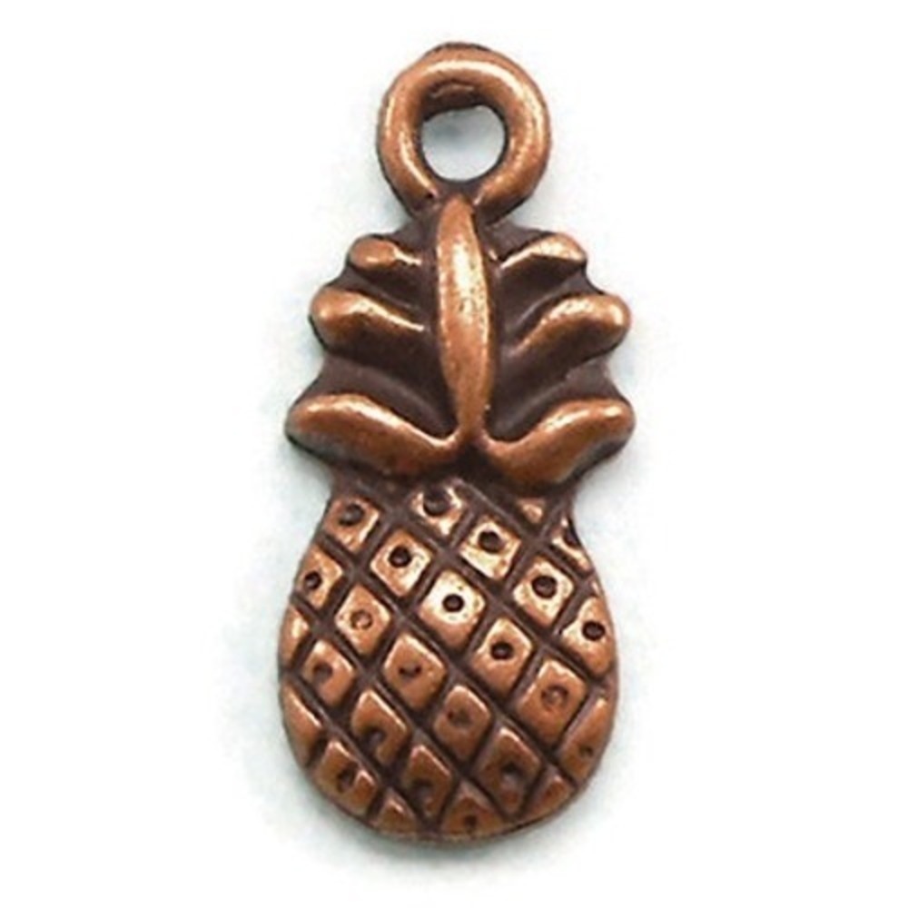 10pcs Pineapple Charms, copper tone metal fruit‎ for jewelry making